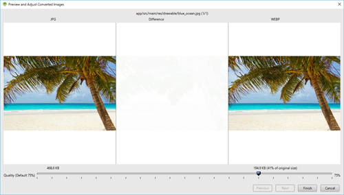 図5 WebP変換プレビュー画面