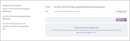 図1　「Domains and certificates」設定項目画面