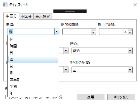 タイムスケールの変更