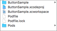 ButtonSample.xcworkspaceファイルの確認
