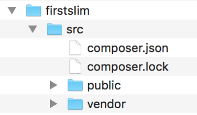 図2：composerコマンド実行後のsrcフォルダ内