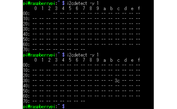 i2cdetectコマンド