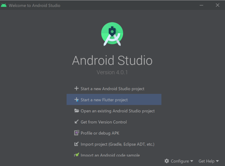 図12:Android Studioで最初のプロジェクトを作成する時に表示されるダイアログ
