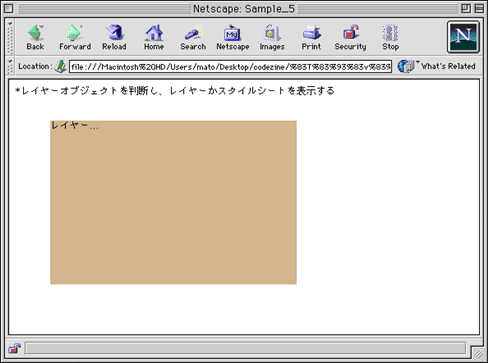 Netscape Navigator 4で実行した場合 Netscape Navigator 4で実行した場合