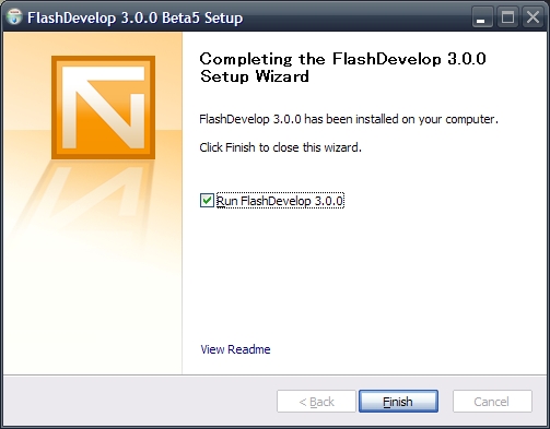 FlashDevelopインストール完了！