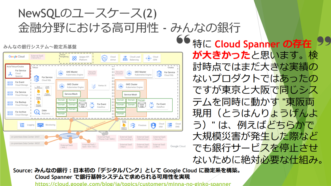 みんなの銀行はアクセンチュアが構築を担当し、Google Cloud Spanner導入によって高い可用性を実現している