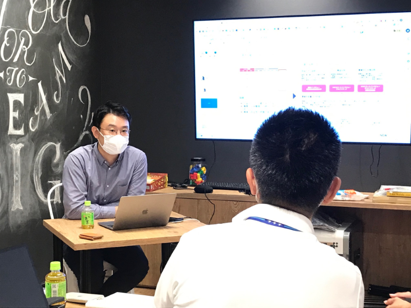 全日本空輸 CX推進室 業務推進部 価値創造チームにて行われた事業診断ワークショップの様子