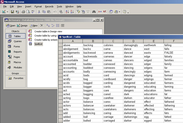 図:「OGDEN's Basic English」辞書をアプリケーション用にデータベース化したもの(dictionarydb) 図:「OGDEN's Basic English」辞書をアプリケーション用にデータベース化したもの(dictionarydb)