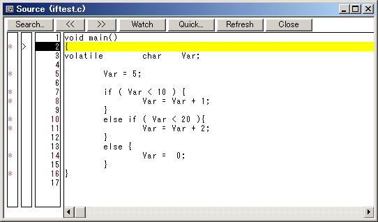 図2:iftest.cをビルドしてSM+を起動した