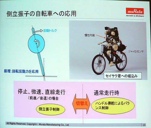 倒立振子の自転車への応用