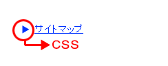 図3:CSSで三角アイコンを示した例