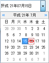 図3 GcDateコントロールのドロップダウン