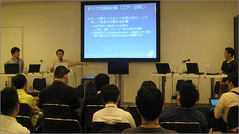 図5 技術の核を押さえようと力説する小野さん