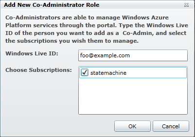 図3:Add New Co-Administratorダイアログ
