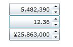 C1NumericBoxコントロールで書式を設定した表示