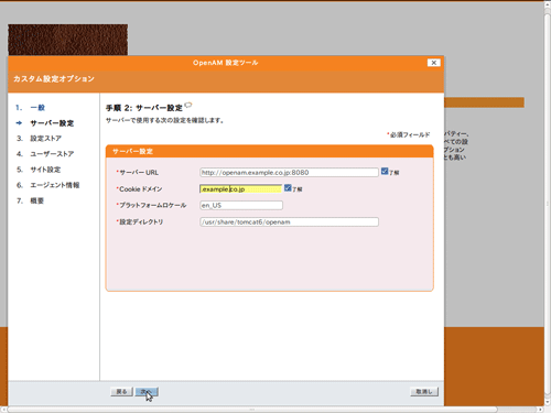 図3 手順2: サーバー設定