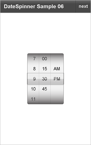 図9　DateSpinnerSampleView06.mxmlの出力結果