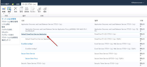 図14 PowerPivot 管理ダッシュボードの選択