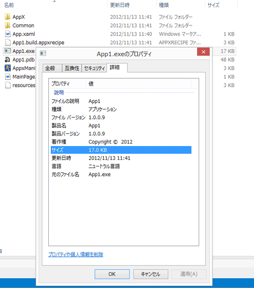 AssemblyInfoにバージョンを1.0.0.9と指定した場合