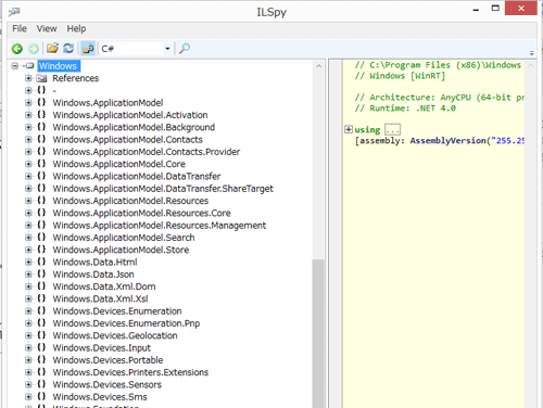 ILSpyでWindows.winmdを開く