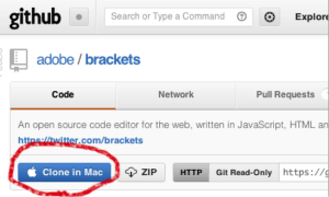 図6.Mac用のBracketsリポジトリのクローン作成