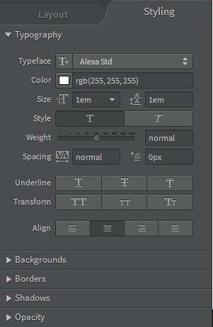 図12　Stylingパネル