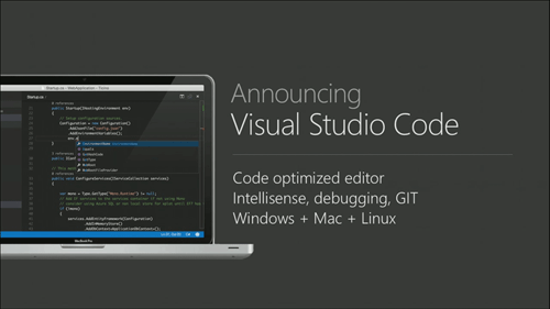 図1　Visual Studio CodeはVisual Studioファミリーの新たな一員（Build 2015より）