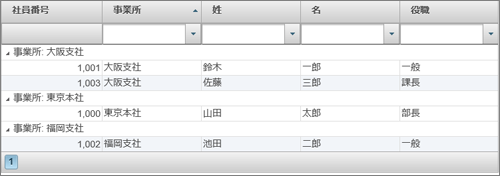 グリッドビュー表示例