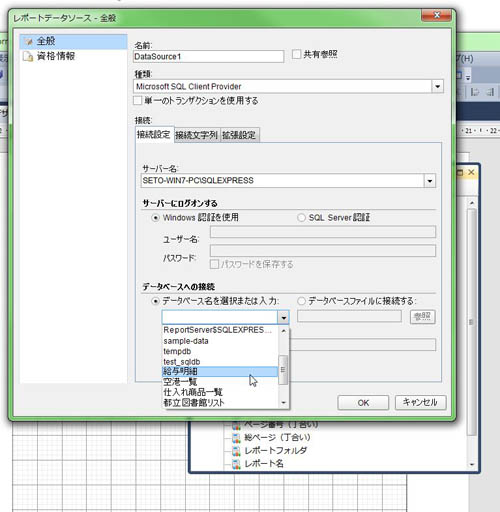 データベース名「給与明細」をクリック