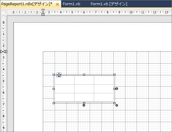 ツールボックスから「Table」をレポートにドラッグ＆ドロップ