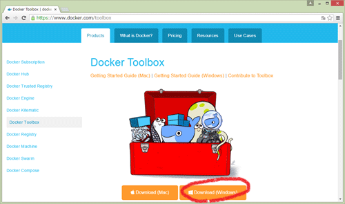 Docker Toolboxのダウンロード