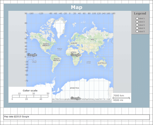 Googleマップの表示（Map data ©2015 Google）