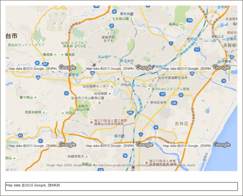 仙台市周辺（Googleマップ）（Map data ©2015 Google, ZENRIN）