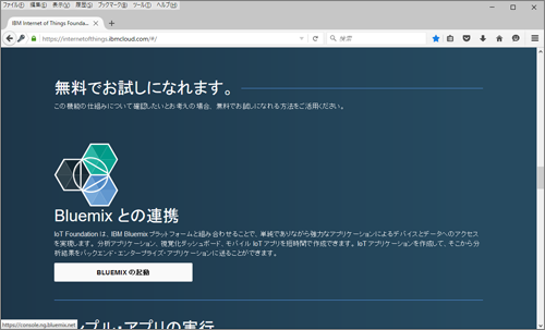 図3　BLUEMIXの起動