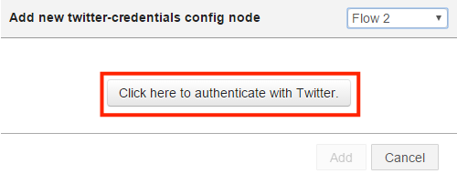 「Click here to authenticate with Twitter.」をクリック