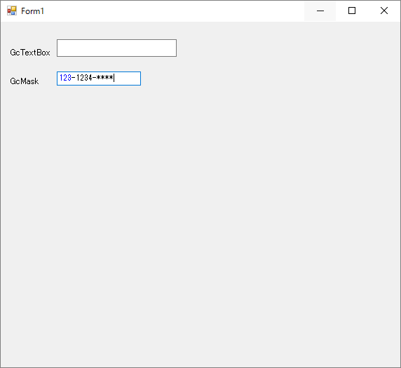 GcMaskコントロールは区切り単位でパスワード表示可能