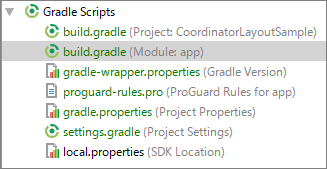 図1　Gradle Scriptsノード