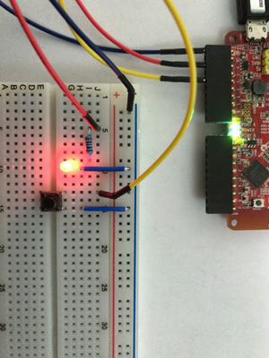 LEDが点灯したところ