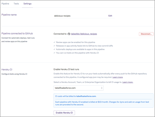 図7　「Heroku CI」を設定する