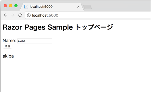 図5　画面からのフォーム送信後の画面