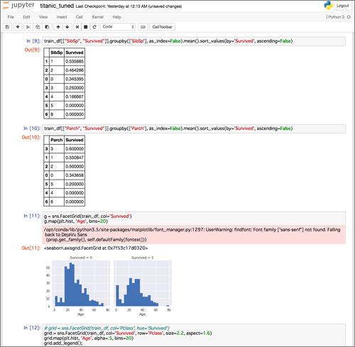 Jupyterでデータ分析をしている様子（中身はサンプル）