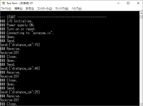 図17　TeraTermでの動作確認