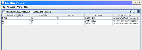 ［Analysis］-［Search Name］→「.*MemorySessionData.*」と入力→［Find］