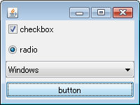 Windowsルックアンドフィール。これはVistaでの表示。