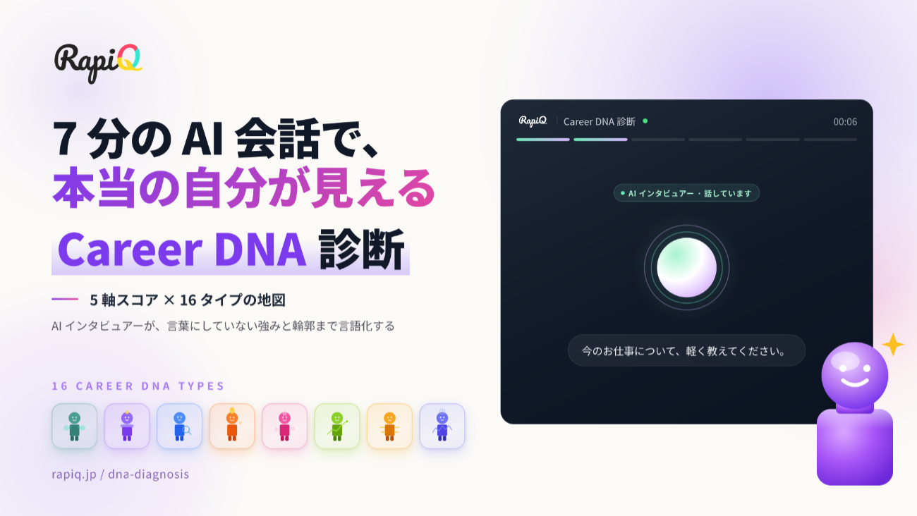 無料体験コンテンツ「Career DNA 診断」のイメージ