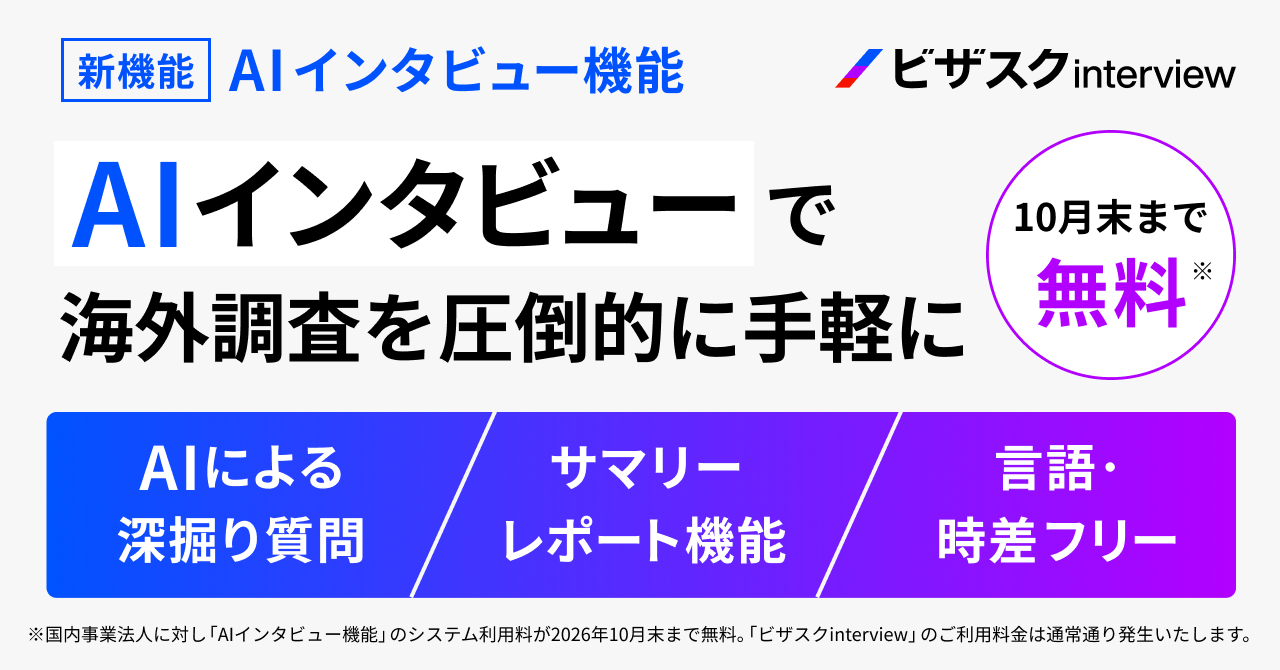 ビザスクが提供開始する「AIインタビュー機能」の概要