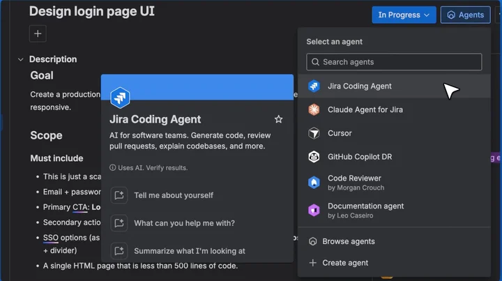 Agents in Jira：様々なAIエージェントをJiraから作業項目に割り当て可能