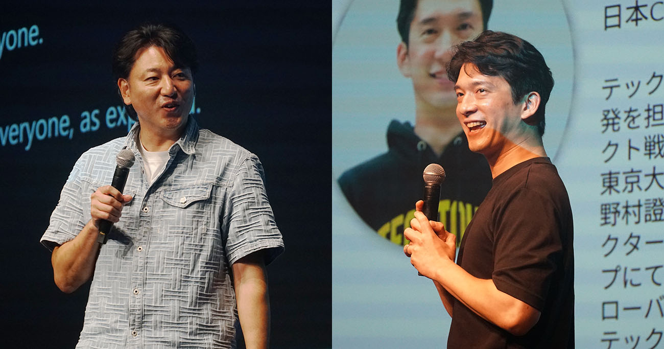 クロージングに立った宮田善孝氏（左）と中出昌哉氏（右）