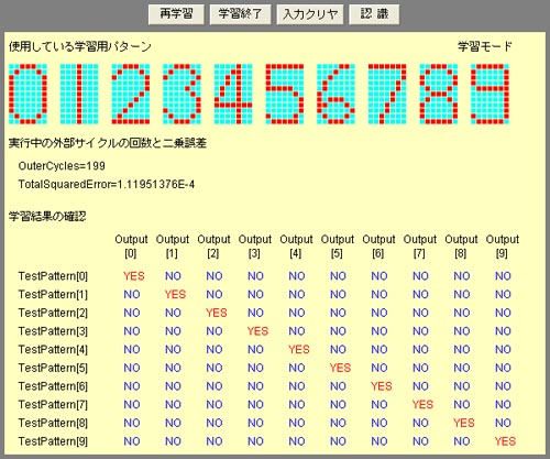 図2「学習モード」で学習が終了した画面