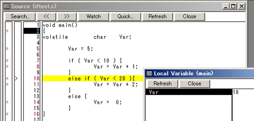 図9：Varが10なので最初の条件は成立しなかった